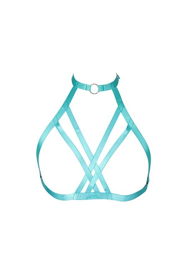 MAMOHSS - Harnais pour femme - Accessoires pour le corps - Élastique - Punk Gothique - Soutien-gorge - Blanc - Taille Unique