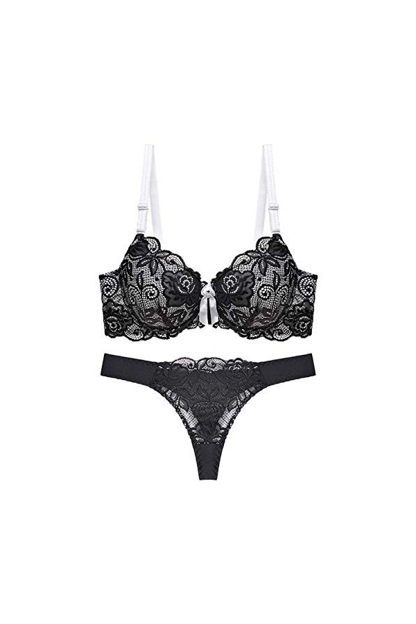 WENJUN Ensemble soutien-gorge sexy grande taille avec soutien-gorge push-up à armatures et string couleur : chair Taille : 9