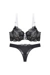 WENJUN Ensemble soutien-gorge sexy grande taille avec soutien-gorge push-up à armatures et string couleur : chair Taille : 9