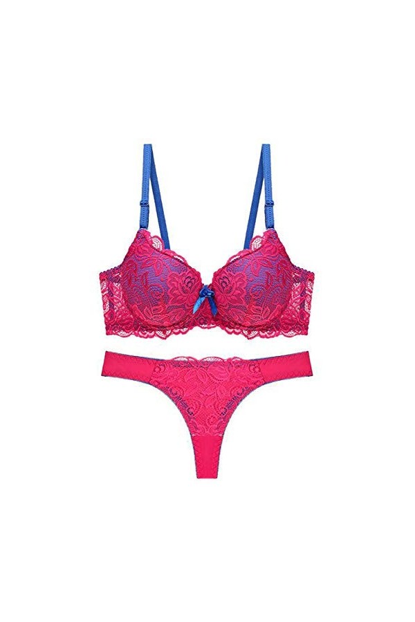 WENJUN Ensemble soutien-gorge sexy grande taille avec soutien-gorge push-up à armatures et string couleur : chair Taille : 9