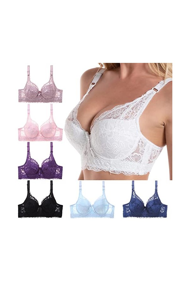 Soutien-Gorge Grande Taille froncé en Dentelle Sexy pour Femme avec Bretelles réglables Débardeur Manga