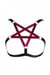 BODYCAGE Pentacle Harnais de Corps Femme Soutien-Gorge Gothique Ceinture Cage à Lingerie Punk Taille Ajustable Sangle Haut Fa
