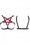 BODYCAGE Pentacle Harnais de Corps Femme Soutien-Gorge Gothique Ceinture Cage à Lingerie Punk Taille Ajustable Sangle Haut Fa