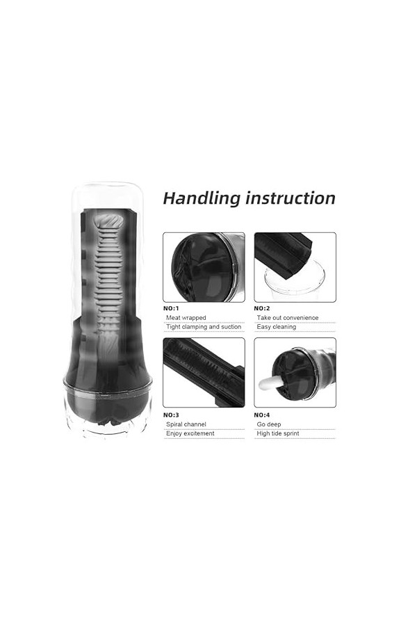 Mains Libres Manuel Cup Masturbation Jouets for Hommes, Homme Va Et Vient Chauffant suceur Simulation D1A