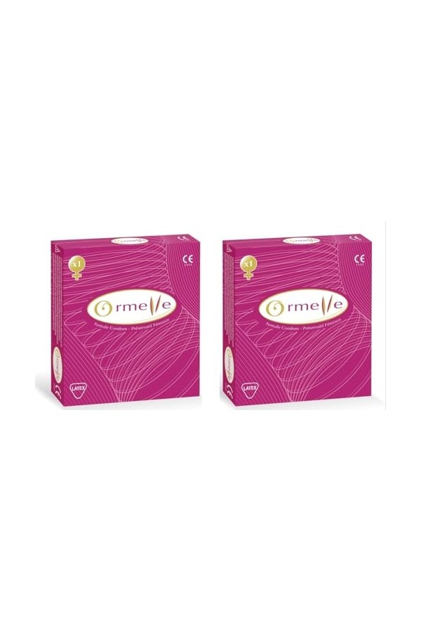 ORMELLE - Préservatif Féminin - Latex Naturel De Qualité Premium - Lubrifiés - Protection Grossesse & IST - Bt de 1 x 2