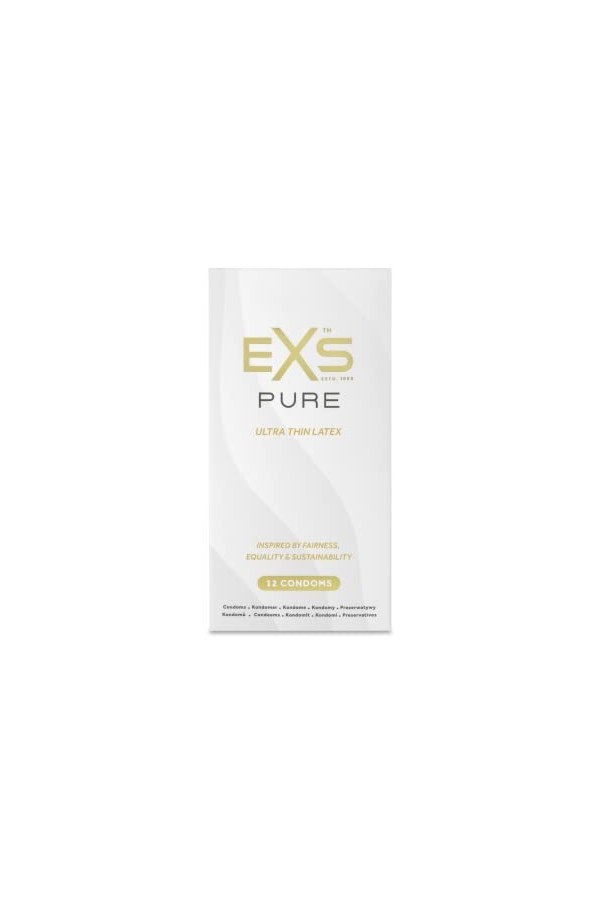 EXS | Pure Flavoured Préservatifs | Latex Naturel & Préservatif Plus Sûr | Végan | Lot de 12