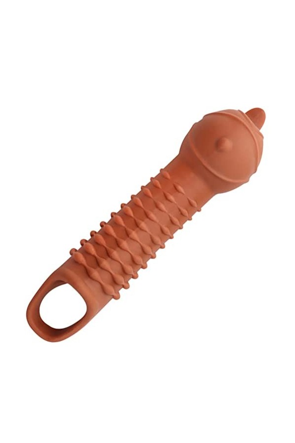 PréServatif DExtension Masculin RéAliste PréServatif Extensible En Silicone ÉPaissir Les PréServatifs à Particules Irritante