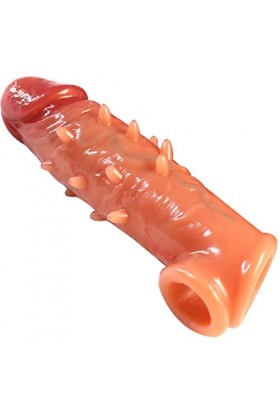 PréServatif DExtension Masculin RéAliste PréServatif Extensible En Silicone ÉPaissir Les PréServatifs à Particules Irritante