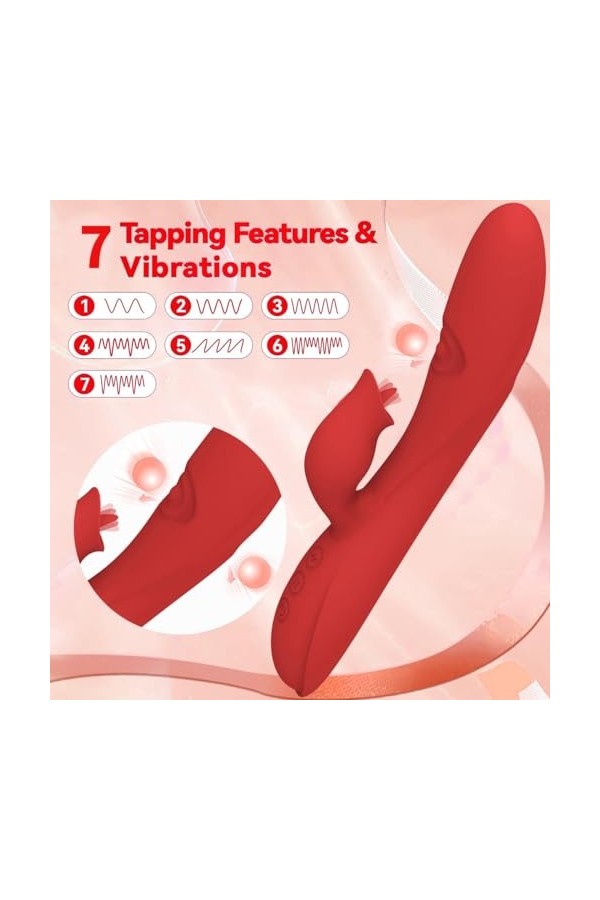 3 EN 1 Vibromasseur Point G Vibromasseurs Feminin Clitoridien Gode Sex Toýs Femme 7 Modes Vibration 7 Modes de Pulsations,Si