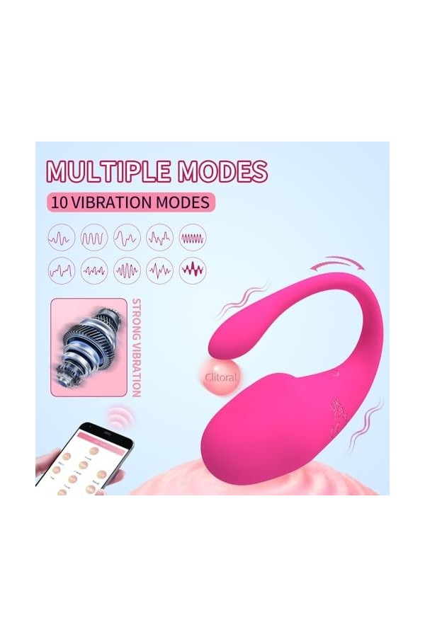 She is Love Oeuf Vibrant Connecté Telephone App, ?è?f Vîbrant ?ans ?il pour ?è??e Silicone Mini Vîbromàsséur Femme Clîtô