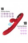 3 EN 1 Vibromasseur Point G Vibromasseurs Feminin Clitoridien 10 Modes de Vibration 10 Modes de Pulsations Stimulateur clitor