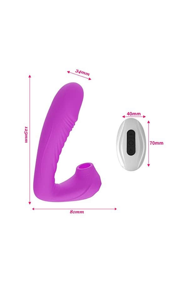 Vibromasseurs Feminin Clitoridien Suceur Puissant, Vibromasseurs Feminin va et vient à Distance Telecommande pour Homme Gode 