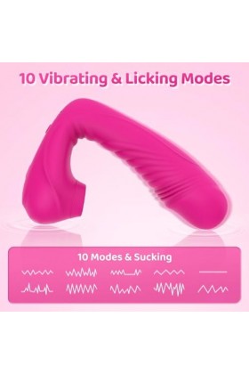 Vibromasseur, Femme Vibromasseurs Clitoridien Suceur Puissant, Vibromasseurs Feminin va et vient à Distance Telecommande pour
