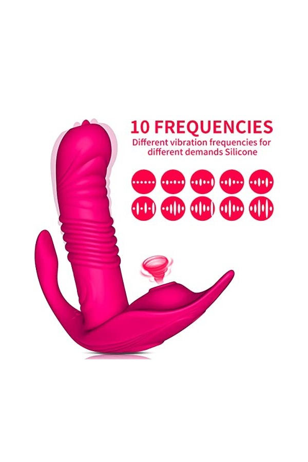 Vibromasseurs Feminin Clitoridien Suceur Puissant, Vibromasseurs Feminin va et vient à Distance Telecommande Sex Toyspour pou
