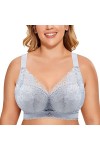 HANXIULIN Soutien-gorge sans coutures en dentelle - Bustier - Coupe avant - Soutien-gorge push-up - Armatures sans coutures -