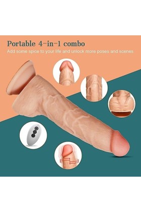 Vibromasseur Gode Vibro-masseur Va et Vient Vibromasseurs Feminin à Distance Sex Toýs Femme XXL Réaliste Large Télécommande 