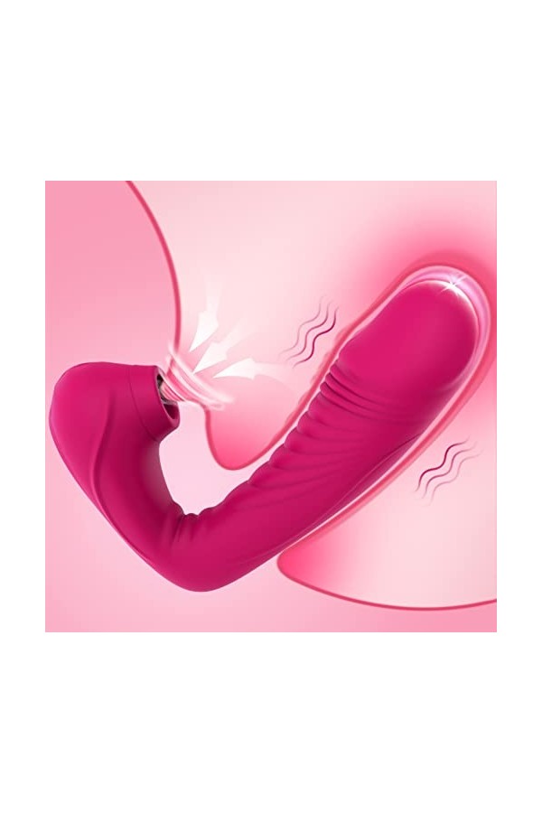 Vibromasseurs Feminin Clitoridien Suceur Puissant, Vibromasseurs Feminin va et vient à Distance Telecommande pour Homme Gode 