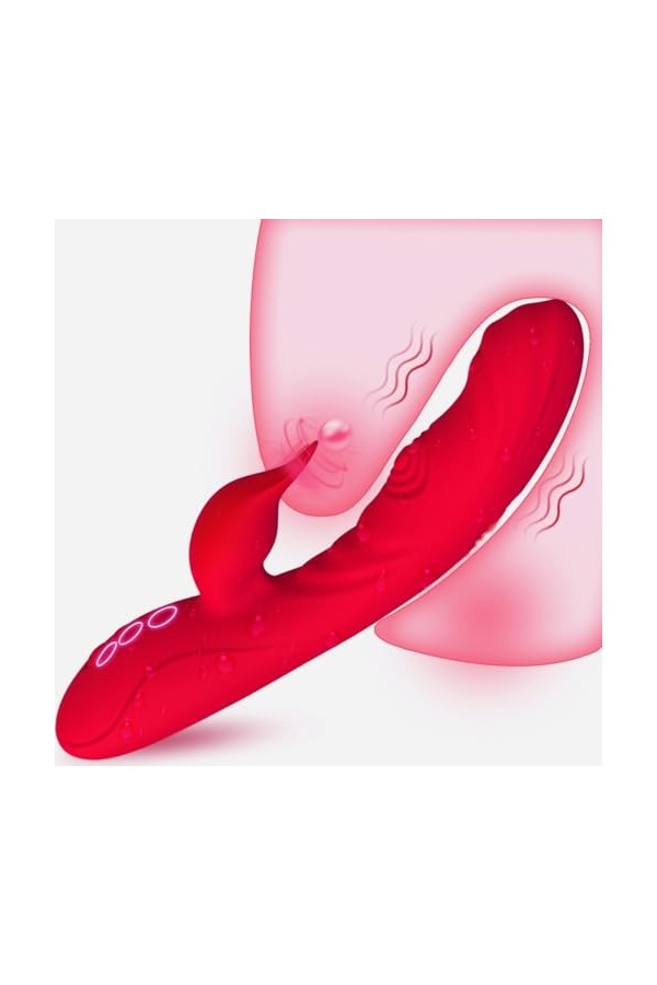 Vibromasseurs Feminin Clitoridien Suceur va et vient, Vibromasseurs Feminin a Distance, Puissant 7+7 mode Gode Vibro-masseur 