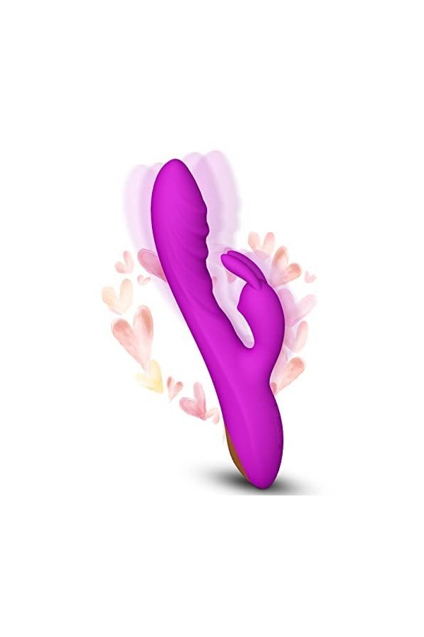 jouet Lapin Vibrant sexuel érotique Masseur avec 12 modes,Vịbröṃạssëûrs Femînîn Sîlencièux,chargement USB Sëx Tôýs Feṃṃe Vịb