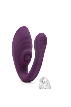Portable en forme de U Vibrator Skin-Like Safe Silicone Télécommande sans fil Vibrant Rechargeable Massager pour les femmes C