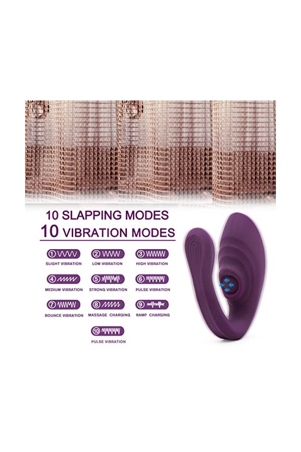 Portable en forme de U Vibrator Skin-Like Safe Silicone Télécommande sans fil Vibrant Rechargeable Massager pour les femmes C