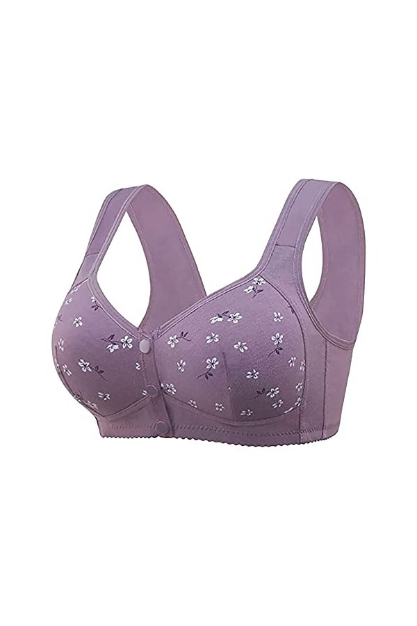 HANXIULIN Soutien-gorge de sport rembourré à fermeture avant pour femme - Dos croisé - Bonnets non rembourrés à lavant - Sol