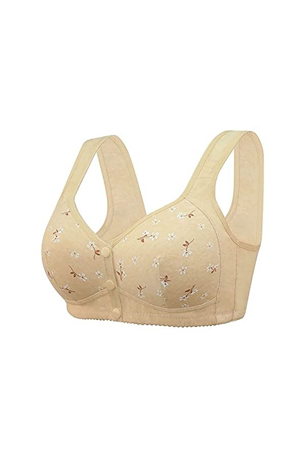 HANXIULIN Soutien-gorge de sport rembourré à fermeture avant pour femme - Dos croisé - Bonnets non rembourrés à lavant - Sol