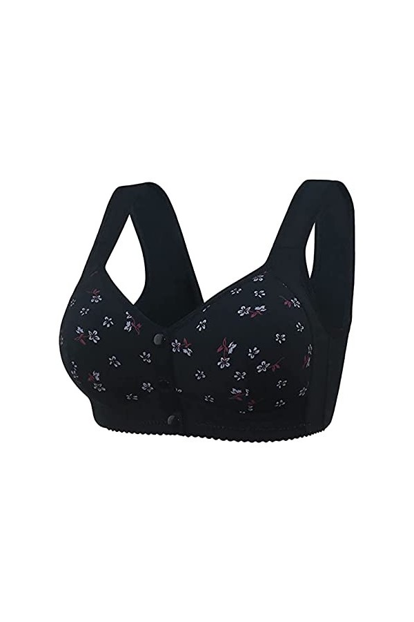 HANXIULIN Soutien-gorge de sport rembourré à fermeture avant pour femme - Dos croisé - Bonnets non rembourrés à lavant - Sol