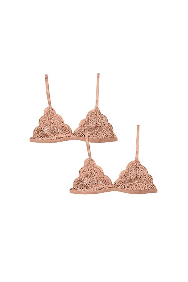 Lingerie jaune fine et charmante pour femme Soutien-gorge en dentelle française avec A Bandage Lingerie, d, taille unique