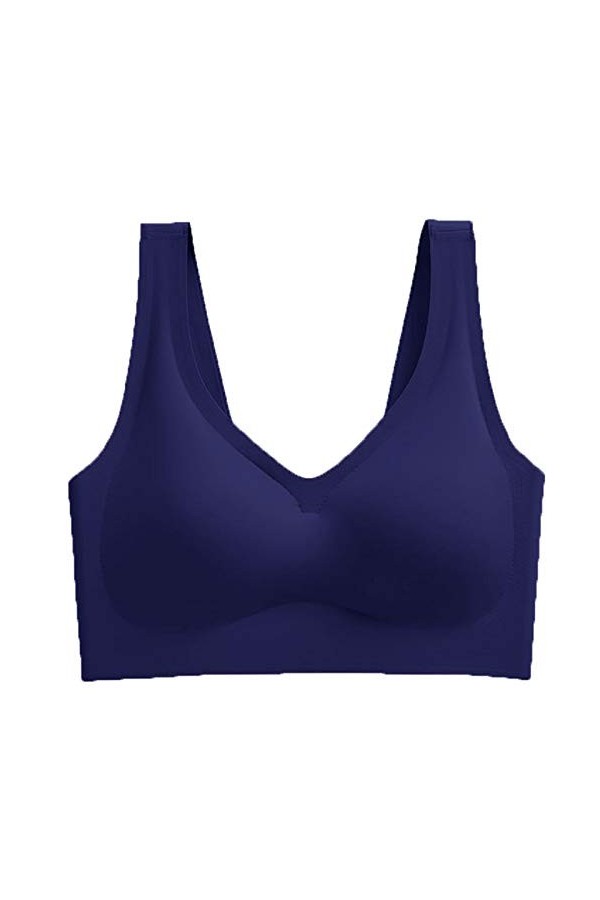 FGUUTYM Lingerie avec collier de perles et soutien-gorge, Marine, 6X-Large