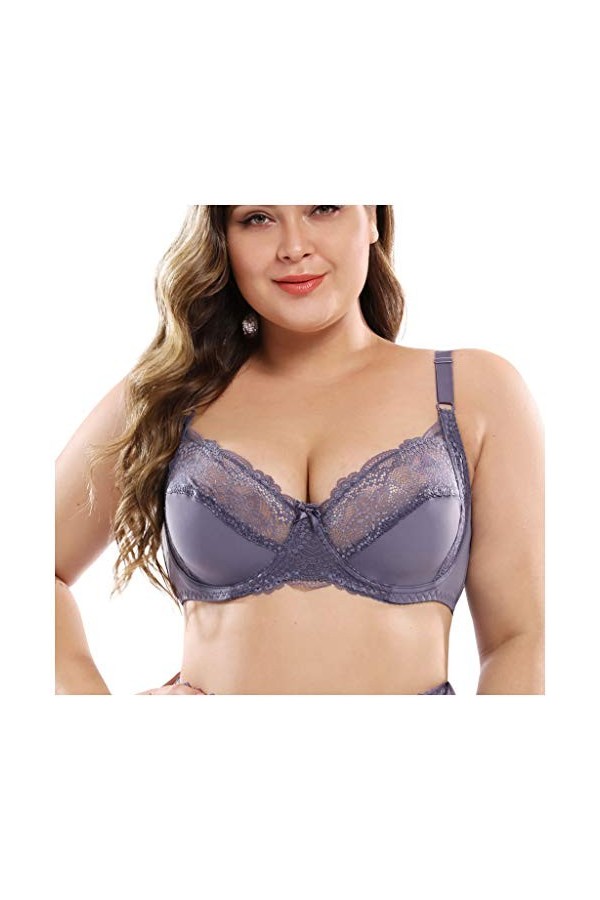 Femmes Anneau en Acier Soutien-Gorge Sexy Dentelle Confortable Collecté Réglable Soutien-Gorge Sous-vêtements Mousseline Ling