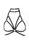 BANSSGOTH Harnais de corps femme Soutien-Gorge Gothique punk ceinture Cage à lingerie Taille ajustable Sangle de poitrine Fes
