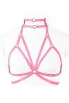 BANSSGOTH Harnais de corps femme Soutien-Gorge Gothique punk ceinture Cage à lingerie Taille ajustable Sangle de poitrine Fes