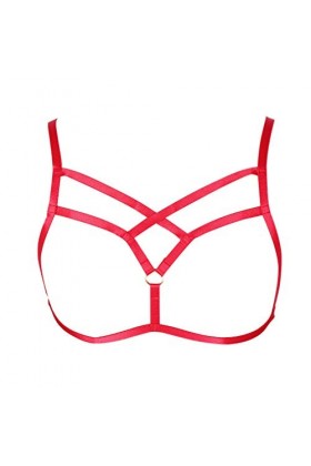 BANSSGOTH Harnais de Corps Femme Soutien-Gorge Punk Gothique Ceinture Cage à Lingerie Taille Ajustable Sangle de Poitrine Fes