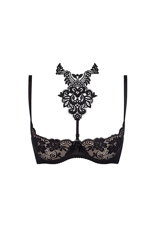 Axami Femmes Soutien-Gorge Redresse Seins Dentelle V-8241, Noir,90D