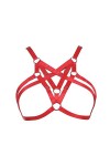 JELINDA Harnais élastique pour femme - Lingerie - Soutien-gorge à cage, style punk, gothique, creux - Vêtement de danse - - T