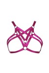 JELINDA Harnais élastique pour femme - Lingerie - Soutien-gorge à cage, style punk, gothique, creux - Vêtement de danse - - T