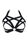 JELINDA Harnais élastique pour femme - Lingerie - Soutien-gorge à cage, style punk, gothique, creux - Vêtement de danse - - T
