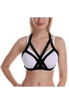JELINDA Harnais élastique pour femme - Lingerie - Soutien-gorge à cage, style punk, gothique, creux - Vêtement de danse - - T