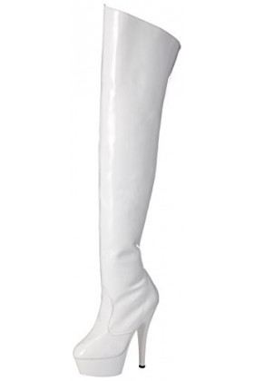 Pleaser KISS-3010 WHT Pat/WHT UK 7 EU 40 