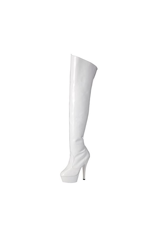 Pleaser KISS-3010 WHT Pat/WHT UK 7 EU 40 