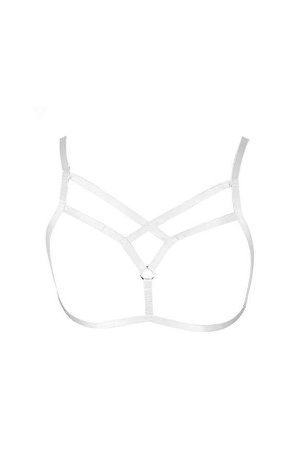 MAMOHSS Femmes Moderne Élégant Lingerie Élastique Cage Brassières Body Harnais Cupless Bretelles Bralette Plus Taille - Vert 