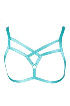 MAMOHSS Femmes Moderne Élégant Lingerie Élastique Cage Brassières Body Harnais Cupless Bretelles Bralette Plus Taille - Vert 