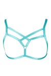 MAMOHSS Femmes Moderne Élégant Lingerie Élastique Cage Brassières Body Harnais Cupless Bretelles Bralette Plus Taille - Vert 
