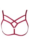 MAMOHSS Femmes Moderne Élégant Lingerie Élastique Cage Brassières Body Harnais Cupless Bretelles Bralette Plus Taille - Vert 
