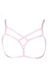 MAMOHSS Femmes Moderne Élégant Lingerie Élastique Cage Brassières Body Harnais Cupless Bretelles Bralette Plus Taille - Vert 