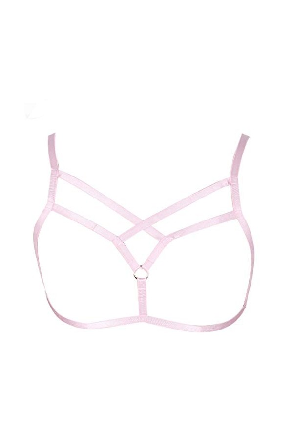MAMOHSS Femmes Moderne Élégant Lingerie Élastique Cage Brassières Body Harnais Cupless Bretelles Bralette Plus Taille - Vert 