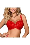 Axami Femmes Soutien-Gorge Push-Up Dentelle V-7591 Maisa, Rouge,100C