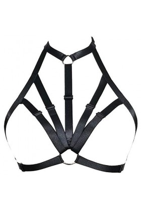 JELINDA Soutien-gorge harnais de corps pour femme avec cage, dos nu, style gothique - - Taille Unique