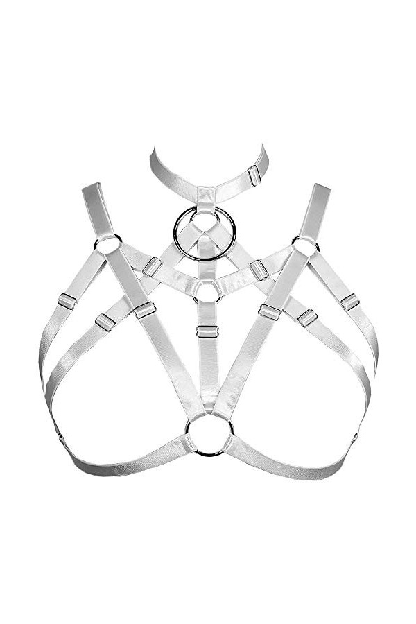 JELINDA Soutien-gorge harnais de corps pour femme avec cage, dos nu, style gothique - - Taille Unique